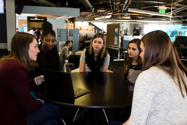 Photo of Novak Leadership Institute students setting goals.